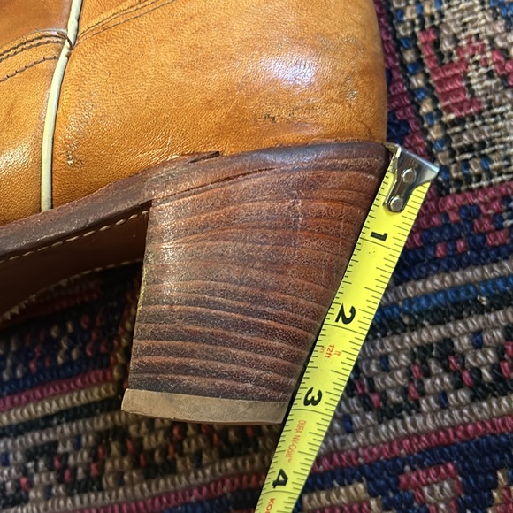 Vintage 70s RARE Acme floral and leaf Heeled Western mid calf boot sz 8.5 - Picture 11 of 16